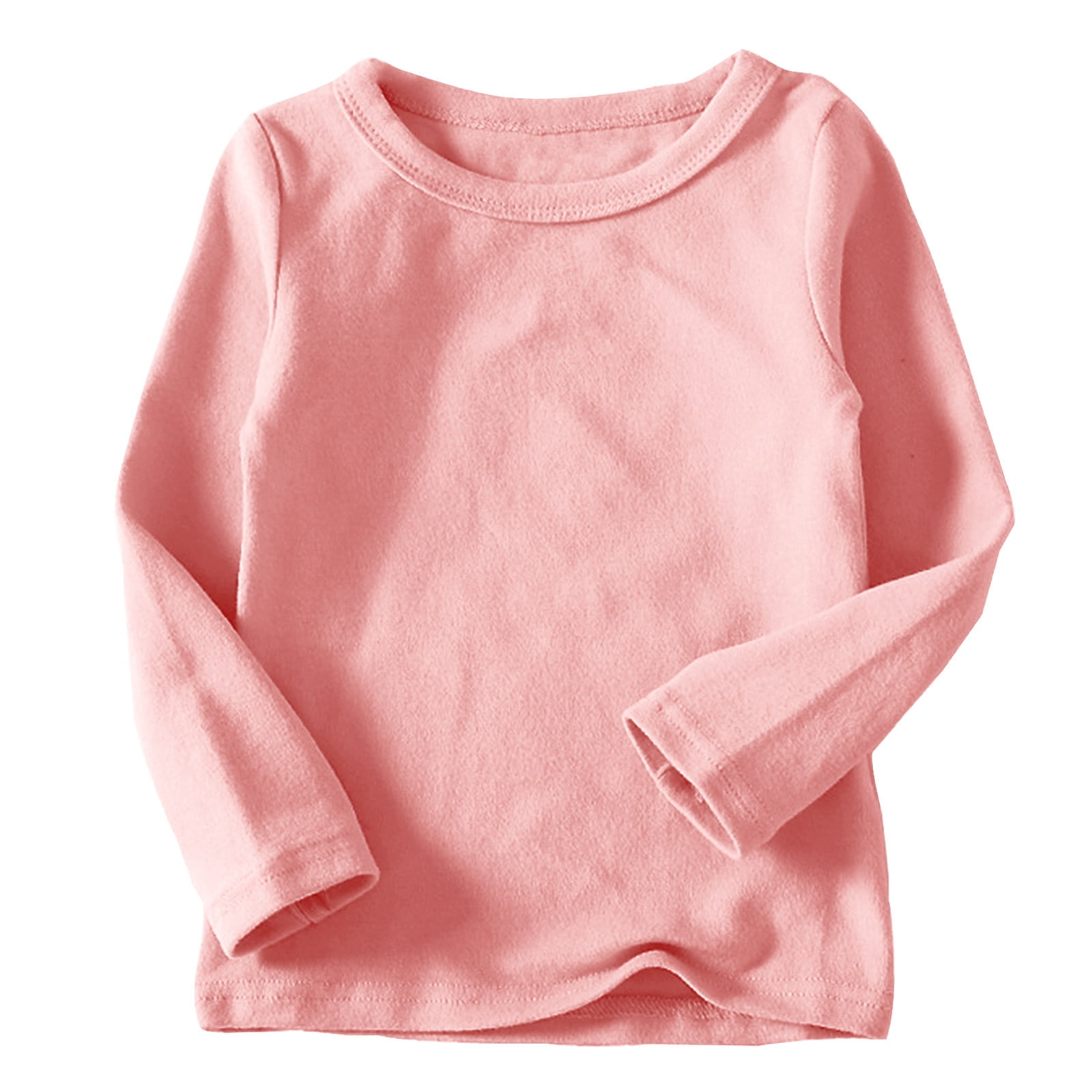 LOVZFMLL Hauts pour Petites Filles, T-Shirt de Pyjama à Manches Longues à Col Rond Uni, Décontracté Essentiel pour Tous les Jours, Polyvalent pour Superposition, Vêtements d'Automne Vêtements pour Filles de 10-11 Ans