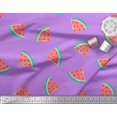 thumbnail image 3 of Soimoi Purple polyester Crepe Fabric Watermelon Fruits Print Fabric by the Yard 52 Inch Wide, 3 of 3