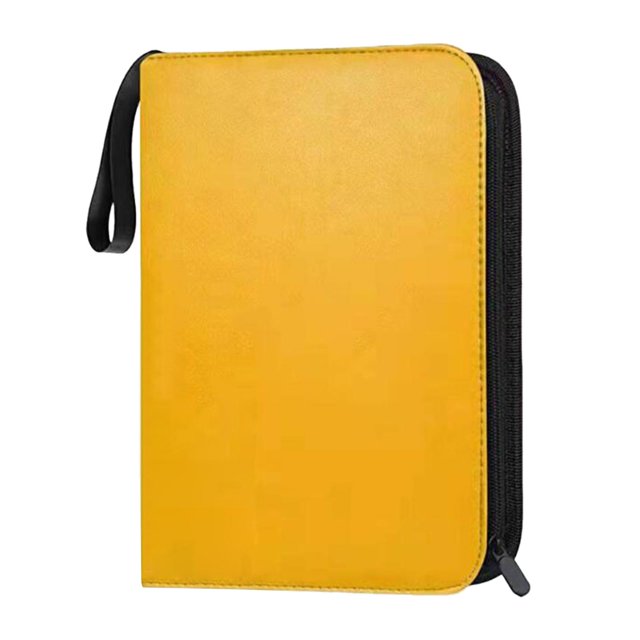Durable 400 Card Pocket Binder Organizer Holder Zipper Container Sleeves Storage Yellow