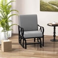 thumbnail image 4 of Costway Patio Rocking Chair with Cushion Heavy-Duty Metal Frame Smooth Glider Outdoor Gray, 4 of 9