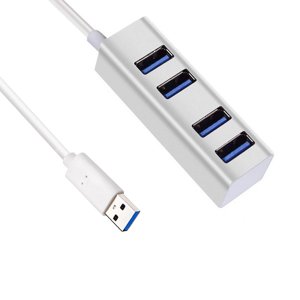 axGear Aluminum 4 Port USB 3.0 Hub 5Gbps High Speed Mini Portable Adapter For PC Laptop