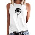thumbnail image 1 of Birdeem Débardeur Ajusté à Imprimé Pissenlits pour Femmes, Col Rond, Sans Manches, à Blocs, Tunique, T-Shirt, Hauts, 1 of 6