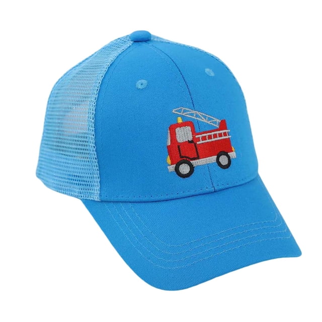 MIASHUI Cute Embroidery Kids Baseball Cap Adjustable Mesh Hat for Boys Girls,Blue,2-8 Years