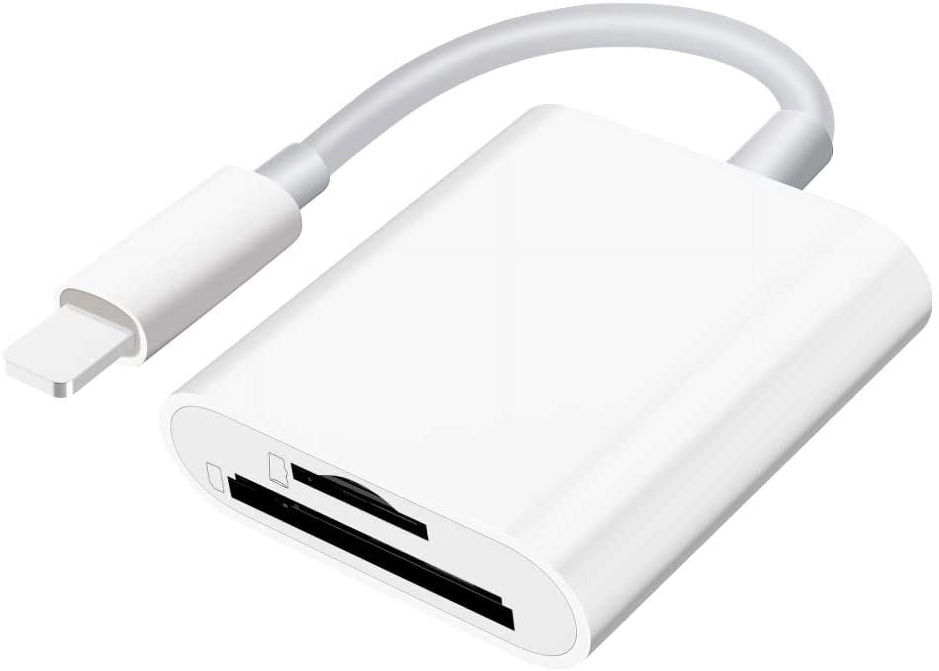 Sd Card Reader for iPhone iPad Camera,Dual Card Slot Memory Card