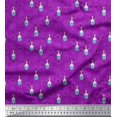 thumbnail image 1 of Soimoi Purple polyester Crepe Fabric Spider,Web & Vintage Bottle Print Sewing Fabric Yard 52 Inch Wide, 1 of 3
