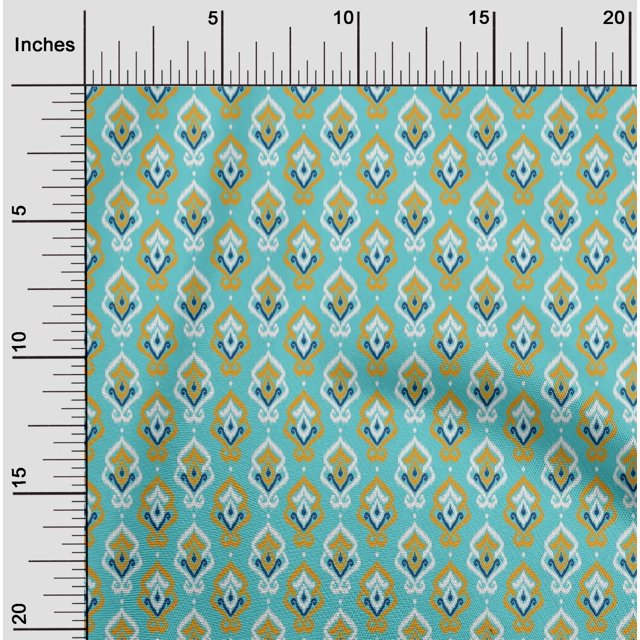 oneOone Organic Cotton Voile Fabric Damask Ikat Printed Craft Fabric BTY 42 Inch Wide
