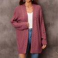 thumbnail image 4 of Pompotops Mode Femmes Décontracté Manches Longues Long Manteau Chandail Cardigan Blouse Hauts Liquidation, 4 of 7