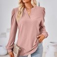 thumbnail image 4 of KIHOUT Spring Winter Womens Tops Fashion Solid Color V-Neck Long Sleeve Loose T-shirt Top Blouse, 4 of 6