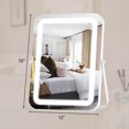 thumbnail image 3 of Gymax Miroir de Maquillage à DEL 3 Couleurs 16 Pieds' x 12 Pieds' Rotation à 360° Gradable Commande Tactile Blanc, 3 of 9
