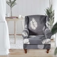 thumbnail image 4 of Elastic Wingback Chair Cover Single Sofa Seat Cover Washable Armchair Cover Sofa Gray, 4 of 8