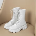 thumbnail image 2 of Kcodviy Bottes pour Femmes Grande Taille Bottes pour Femmes Mi-Hautes à Talon Épais Bout Rond Bottes Courtes de Moto Mi-Hautes pour Femmes Mi-Hautes pour Femmes Mi-Hautes pour Femmes, 2 of 4