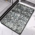 thumbnail image 4 of Distinctive Gray Vintage Bathroom Rug Runner: Non-Slip, Soft & Long - Machine Washable - Farmhouse Floral Mat Enhances Your Bathroom - 20x32 in, 4 of 5