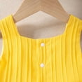 thumbnail image 4 of FAOWME Summer Style Sleeveless Tank Tops & Soft Pants Outfits 2PCS Set Solid Color Casual Outfits Yellow 2-3 Years, 4 of 6