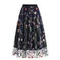 thumbnail image 1 of Birdeem Womens Spring and Summer New Retro Slim Mesh Embroidery Half-Body Skirt, 1 of 1