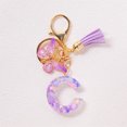 thumbnail image 4 of TopLLC Tools&Home Improvement Initial Letter Keychains For Women Tassel Purple Cute Car Keychain For Wallet Backpack Bag A chopper, 4 of 4
