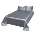 thumbnail image 1 of Ohufall Queen Size Sheet Set Ice Silk Bed Sheet 3 Piece Set Summer Cooling Solid Color Bed Sheets, 1 of 4