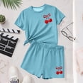 thumbnail image 3 of Robe d'Été avec Manches Ensemble de Loisirs d'Été pour Enfants Col Rond Manches Courtes Haut et Shorts Ensemble Deux Pièces Mignon Ensemble d'Été, 3 of 6