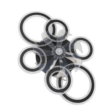 Ceiling Fan Light, Unique Easy To Install Modern Flush Mount Ceiling Fan Light for Bedroom Black