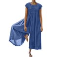 thumbnail image 1 of HBFAGFB Combinaison Femme Col Rond Manches Courtes Zippées Ample et Légère Bleu Taille TG, 1 of 5