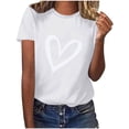 thumbnail image 1 of Diufon Hauts de la Saint-Valentin pour Femmes, Tunique Décontractée à Manches Courtes, Chandail à Col Rond, Blouse Tendance Mignonne à Imprimé Graphique, 1 of 6