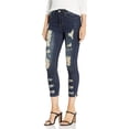 thumbnail image 1 of COVERGIRL Women's High Waisted Ripped Patched Skinny Jeans, Dark Distressed, 16 Plus, 1 of 2