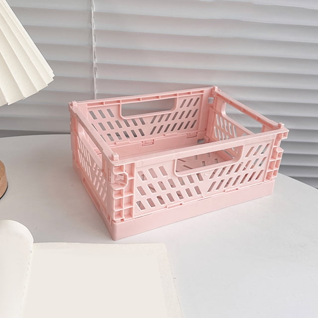 Aodebiao Foldable Plastic Small Baskets for Organizing and Storage, Collapsible Storage Crate for Home Bedroom Office Classroom Drawer Organizers