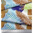 thumbnail image 3 of Soimoi Orange Modal Satin Fabric Tropical Leaves Print Fabric by Yard 42 Inch Wide, 3 of 5