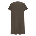 thumbnail image 5 of Penkiiy Robes Grande Taille pour Femmes aux Formes Robe Ample Dames Robe d'Été de Détente Aguichant Petite Col en V Manches Courtes Robe Décontractée L Vert Armée, 5 of 5