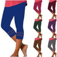 thumbnail image 1 of FNFYFH Clearance Womens 2 Pack Yoga Capri Pants Solid Color Leggings Set,Green, 1 of 5