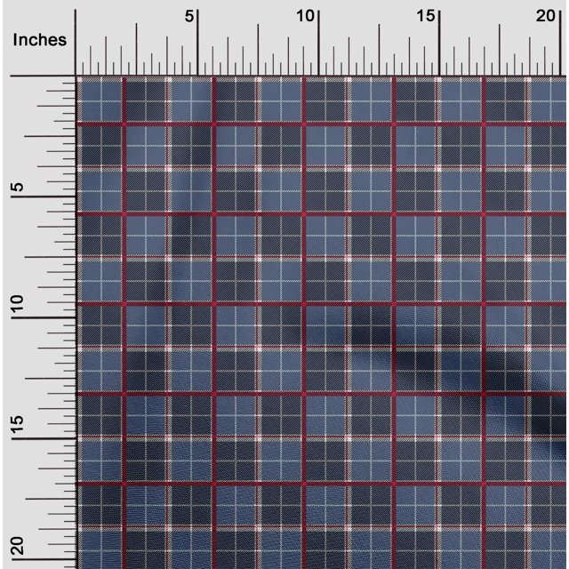 oneOone Cotton Cambric Fabric Tartan Check Printed Craft Fabric BTY 56 Inch Wide