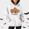 thumbnail image 2 of WEAIXIMIUNG Sweat à Capuche pour Femmes, Graphique, Imprimé Citrouille, Manches Longues, Décontracté, avec Poche, 2 of 3
