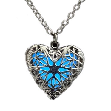 ziyahi Hollow Heart Luminous Necklace Women Men Girls Luminous Pendant Sweater Chain Ornament Necklace