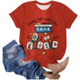 thumbnail image 4 of LUOGENLI T-shirts pour Femme pour Femmes T-shirts Classiques Quotidiens à Manches Courtes Rétro Mah-Jong Tendance Décontracté Col Rond T-Shirt T-shirts pour Femmes T-Shirt Graphique Saint-Patrick Melon D\'eau Rouge G, 4 of 4
