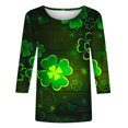 thumbnail image 4 of FAIWAD T-Shirt à Manches 3/4 pour Femmes de la Saint-Patrick, Col Rond, Décontracté, Grande Taille, Tunique à Enfiler, 4 of 5