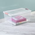 thumbnail image 4 of Sterilite 62 Liter Latch Box, Clear Plastic Storage Bin with Lid, Pink Latch, 4 of 4