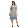 thumbnail image 1 of Moomaya Robe Imprimée Longueur Genou pour Femmes Grande Taille Vêtements Décontractés Tenue d'Été, 1 of 4