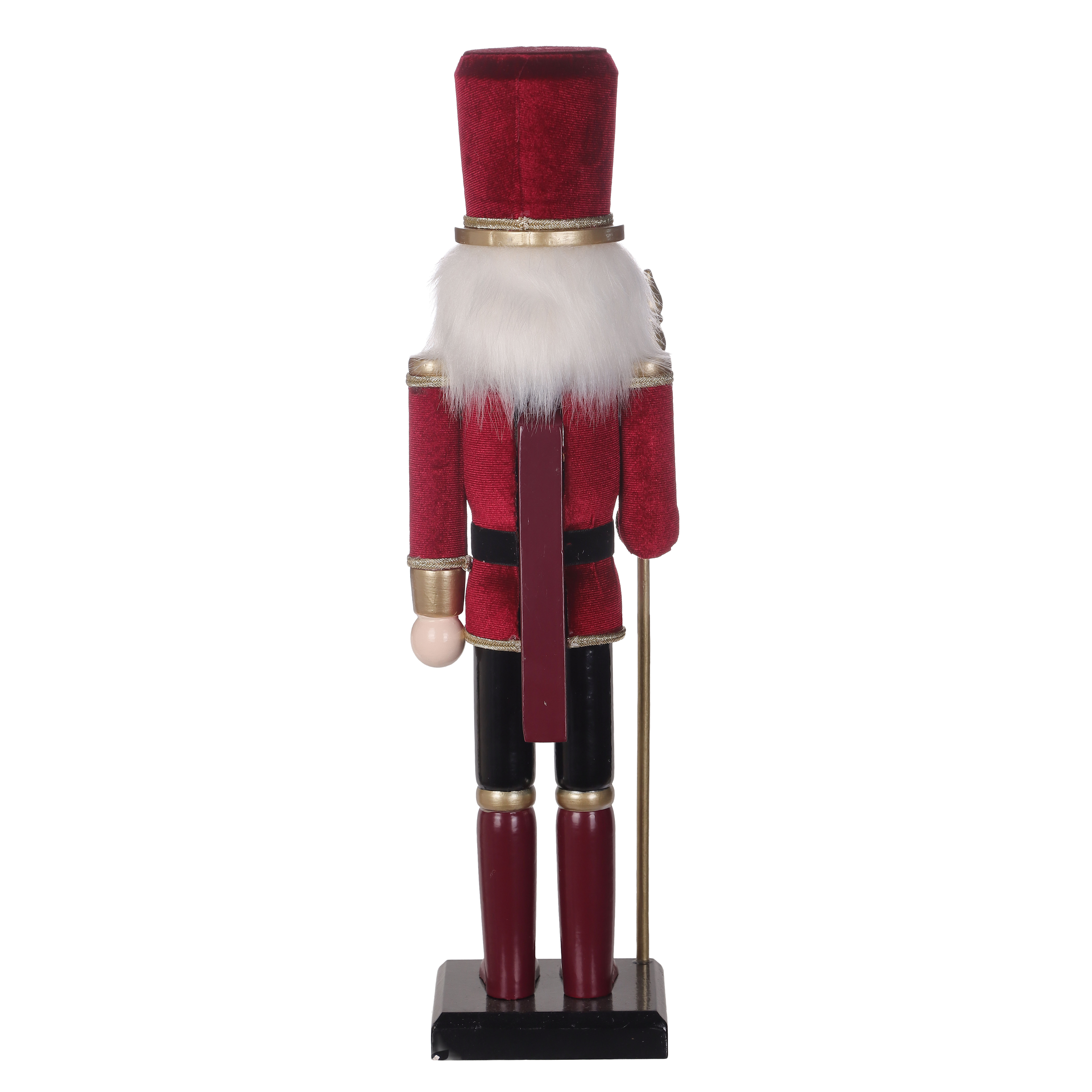 HOLIDAY TIME 15 Inch Burgundy Wooden Nutcracker Christmas Decor