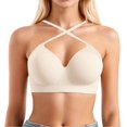 thumbnail image 4 of Bmisegm Comfortable Women's Lace Bra with -Position Straps Backless Design Plus Size Option for All Seasons Beige M, 4 of 7