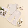 thumbnail image 4 of Birdeem Chemises pour Filles Mode Filles Manches Courtes Décontractées Col Rond Boutons Ensembles de Shorts Unis, 4 of 12