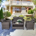 thumbnail image 1 of Gymax 4PCS Rattan Patio Conversation Set Cushioned Outdoor Furniture Set, 1 of 10