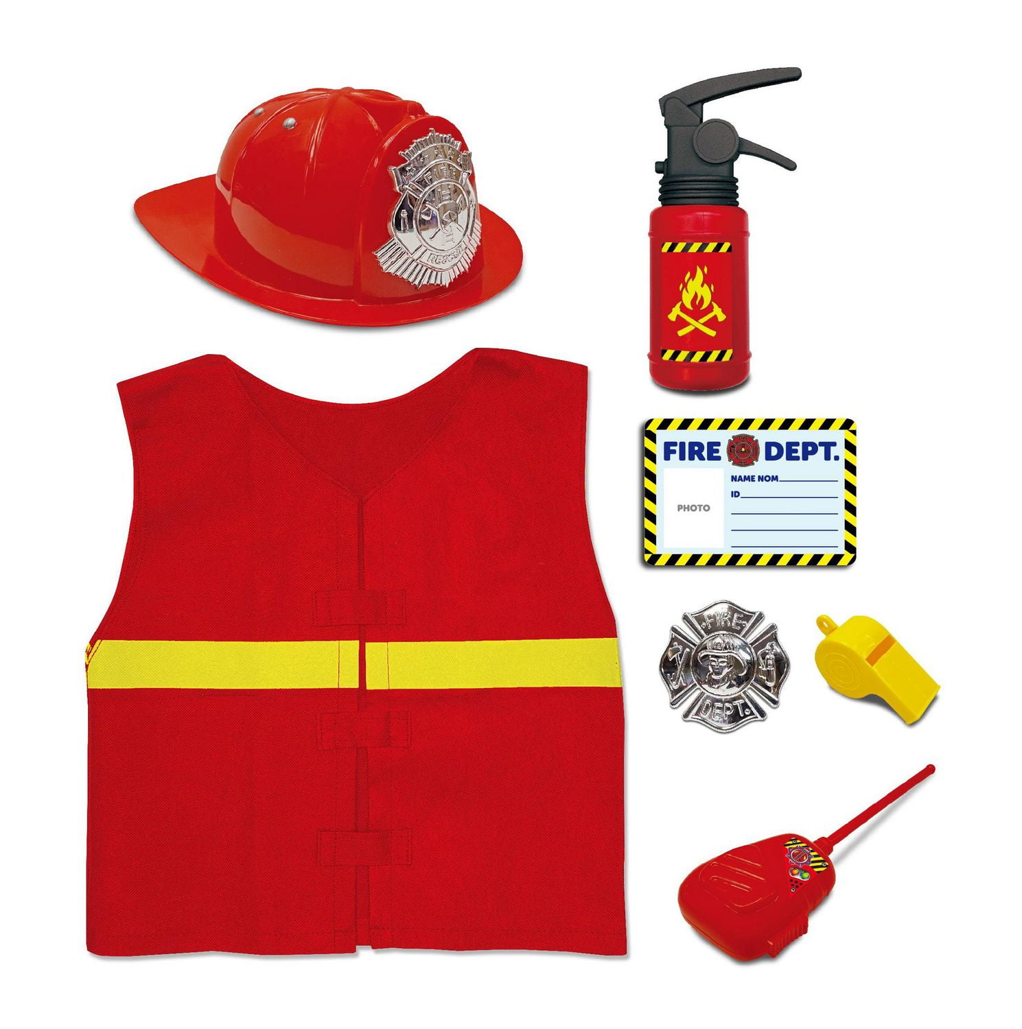 Kid Connection Firefighter Role Playset, 7 Pieces, Lifelike Vest Included