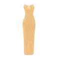 thumbnail image 3 of Bigersell Robes d'Invitée de Mariage pour Femmes Grande Taille Robe Unie en Maille avec Perles à Bretelles Fendue Irrégulière Robe à Bretelles à Col en V Robe Portefeuille Style 21267, Robes Extra Longues pour Femme Beige m, 3 of 4