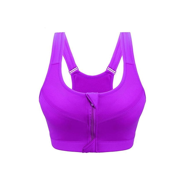 Julyccc Womens Front Zip Padded High Impact Sport Yoga Bra Underwear