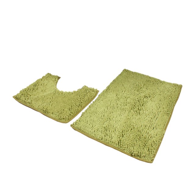 relayinert TPR Bottom Chenille Rug For Bathroom No Loose Thread And Good Stepping Feeling Rug Carpet Absorbent Green 50*80+50*50 1 Pc