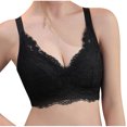 thumbnail image 1 of Women's Deep V Bralette - Floral Lace Push Up Bralette | Wireless Plunge Bra with Racerback Crop Top Design, 1 of 3