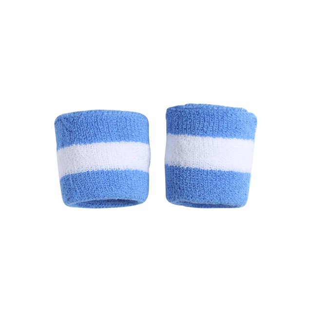 2 Paires ( 4 Pcs ) Bracelets en Tissu 100 % Éponge, Rayé Ciel