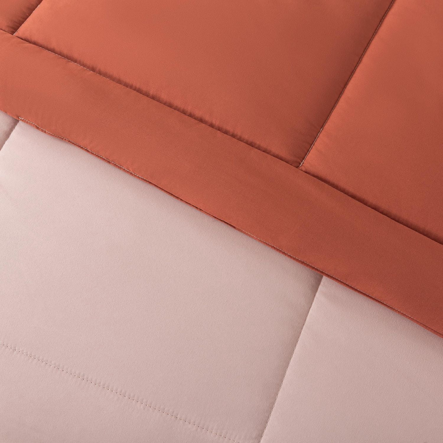Mainstays – Ensemble de literie tout-en-un réversible avec couette et draps, 5 pièces, format simple très grand (Twin XL), rose blush