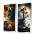 thumbnail image 3 of Designart "Storm Raging SPIRAL I" Storms Framed Wall Art Set Of 2 - Grey Landscapes Gallery Wall Frame Set For Home Decor, 3 of 6