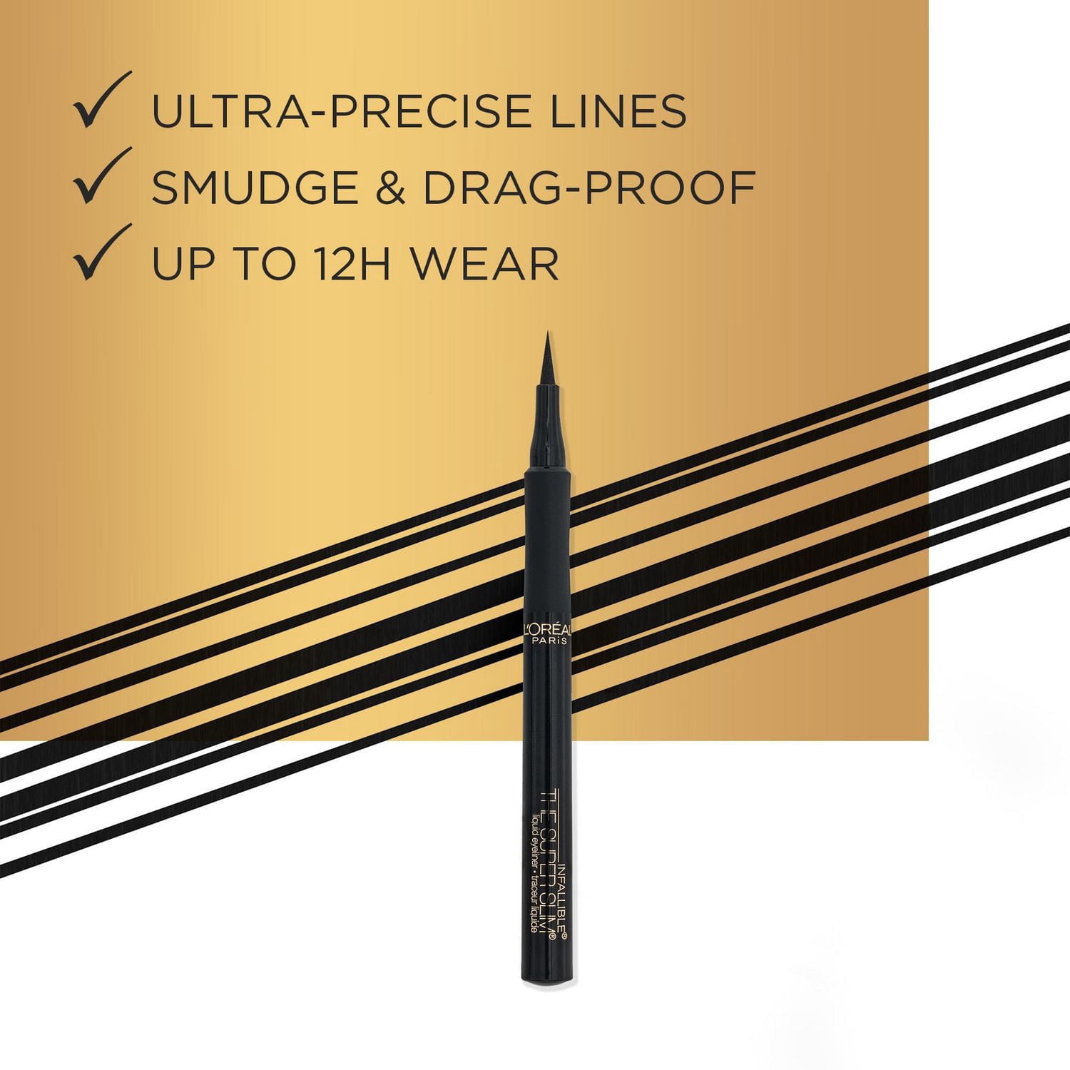 L'Oréal Paris Ligneur Liquide Super Slim Infallible, Tenue 12H et séchage rapide, Application douce et sans bavure, Brun, 1 ml