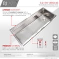 thumbnail image 3 of Stylish Undermount 45" Stainless Steel Single Bowl Workstation Kitchen Sink with 8 accs S-615W, 3 of 17